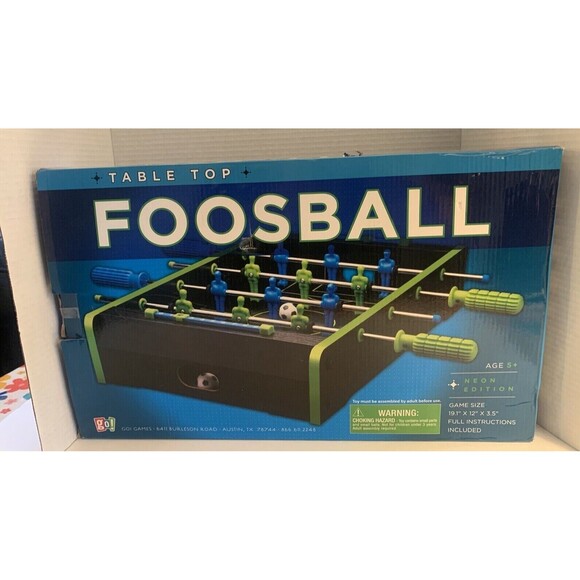 Neon Wooden Tabletop Foosball Game Soccer Gift Novelty Fun Game Collectible - Picture 2 of 5